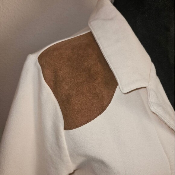 Ralph Lauren Women's Cream Suede Shoulder Military Button-down Blazer Si… - Picture 4 of 7